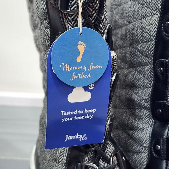 JBU by Jambu Boots 9.5M Black Lorina Waterproof Herringbone Winter Snow Rain - Picture 6 of 9